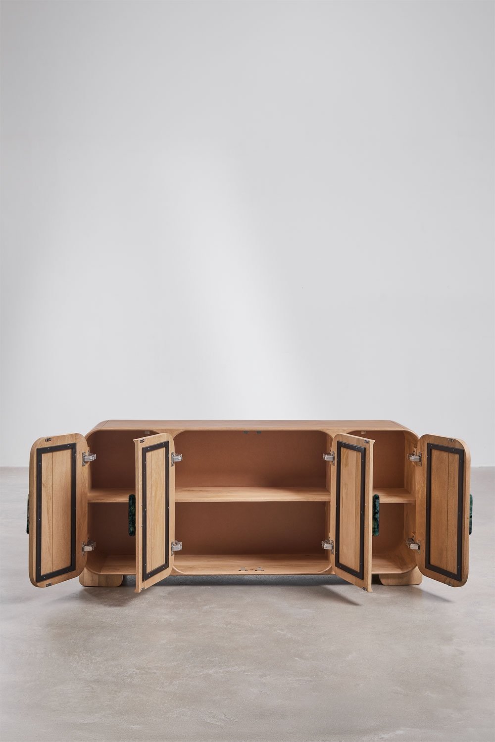 Buffet 160x45 cm en bois de manguier et pierre naturelle Kivalina, image de la galerie 5