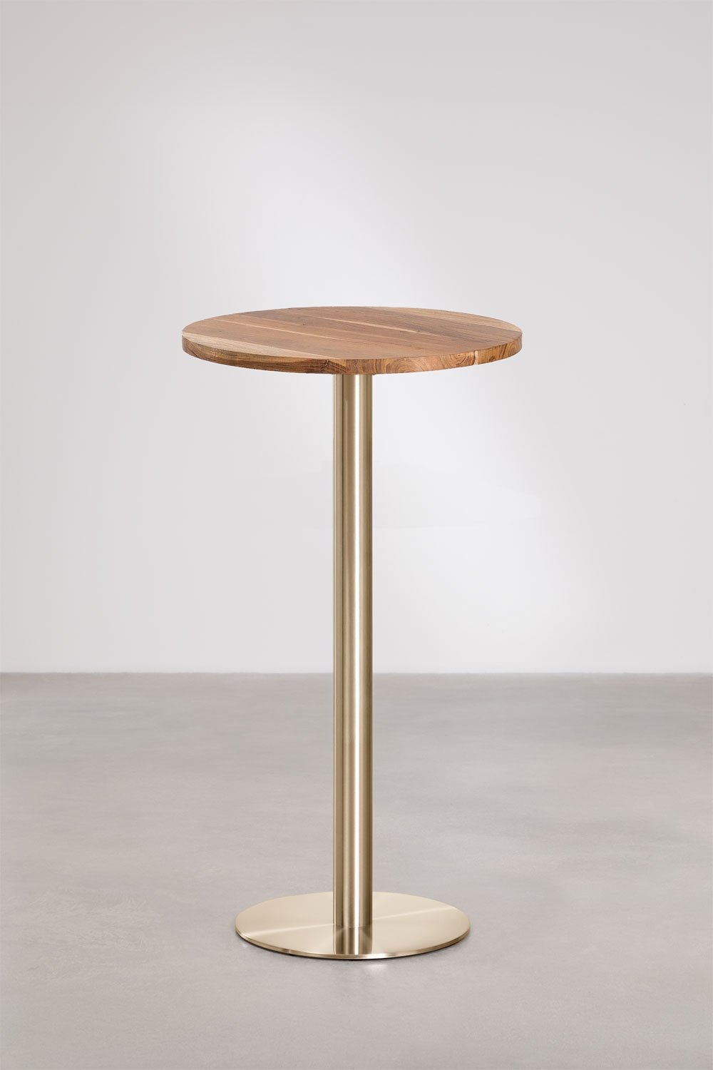 Table haute de bar ronde Ø60 cm en bois d'acacia Xiren, image de la galerie 1