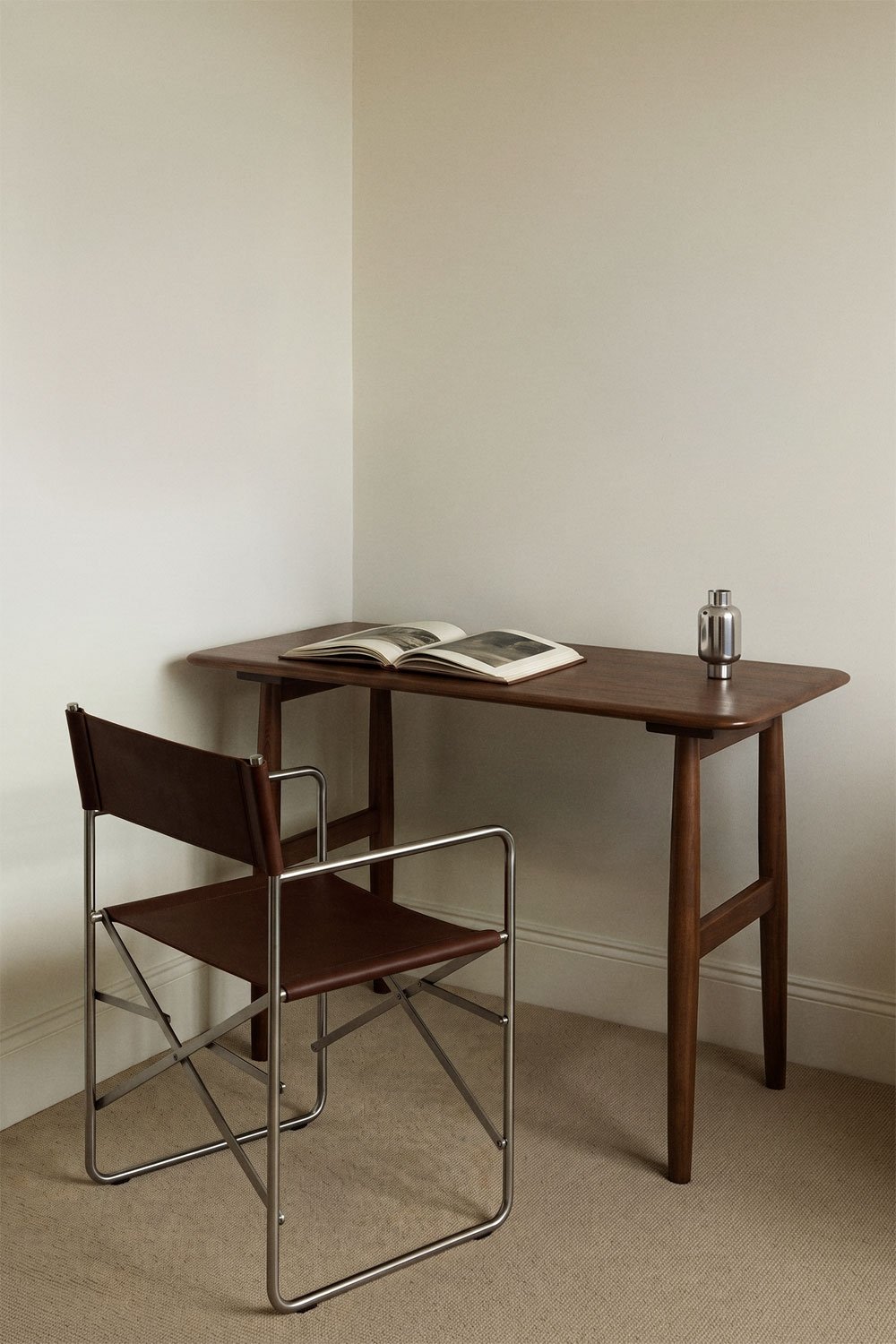 Bureau 120x50 cm en bois de manguier Felven, image de la galerie 1
