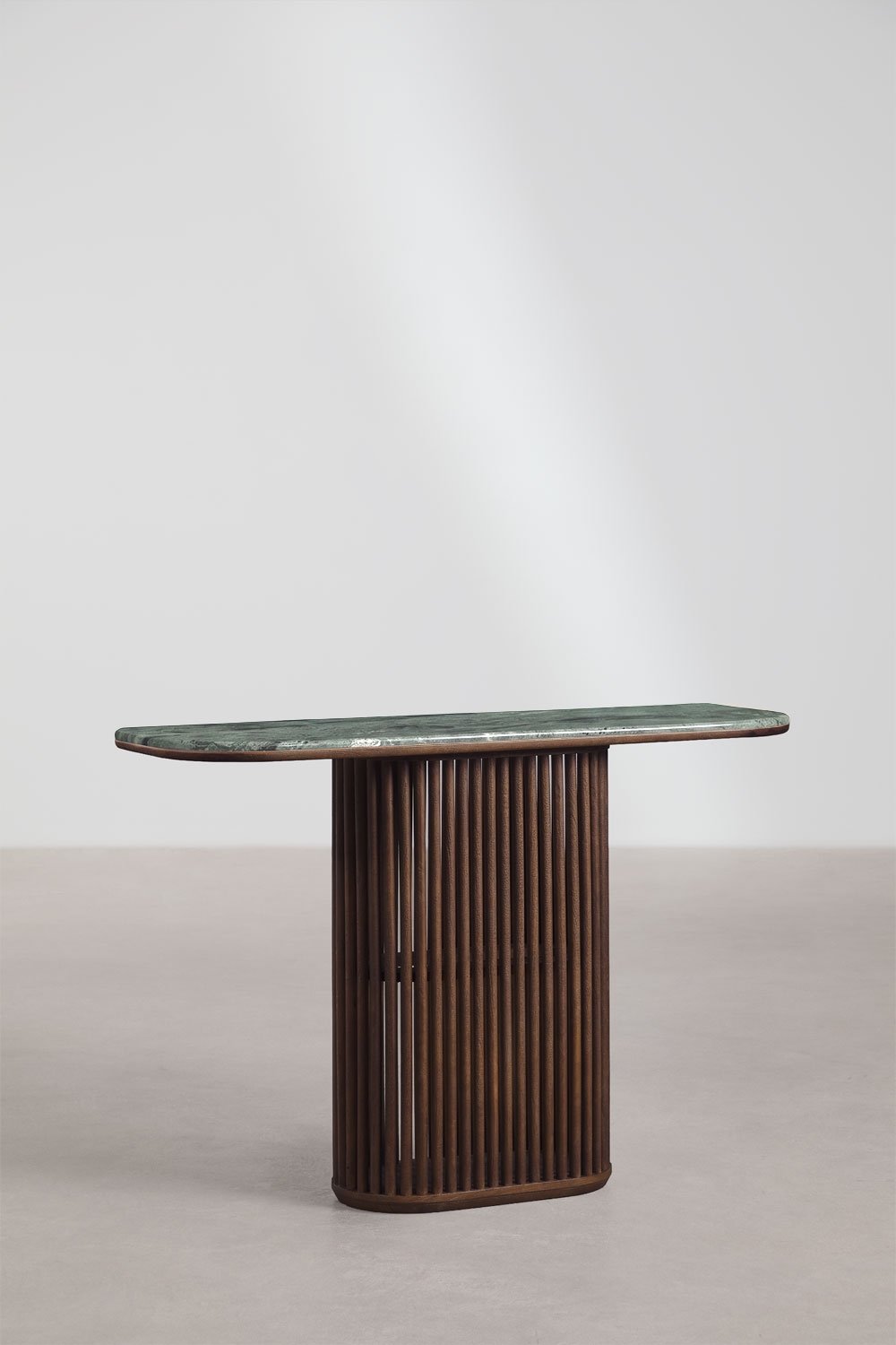 Console d'entrée rectangulaire 120x30 cm en bois de manguier et pierre naturelle Talix, image de la galerie 3
