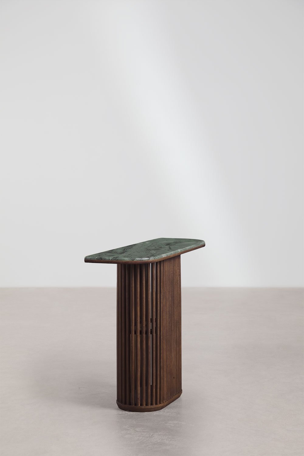 Console d'entrée rectangulaire 120x30 cm en bois de manguier et pierre naturelle Talix, image de la galerie 4