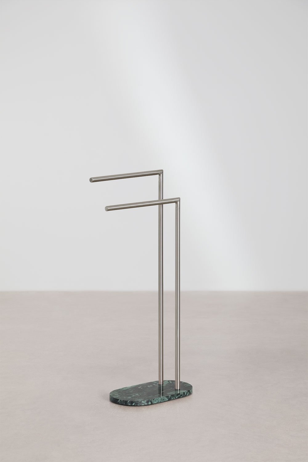 Porte-serviettes sur pied en pierre naturelle et acier inoxydable Eravni, image de la galerie 3