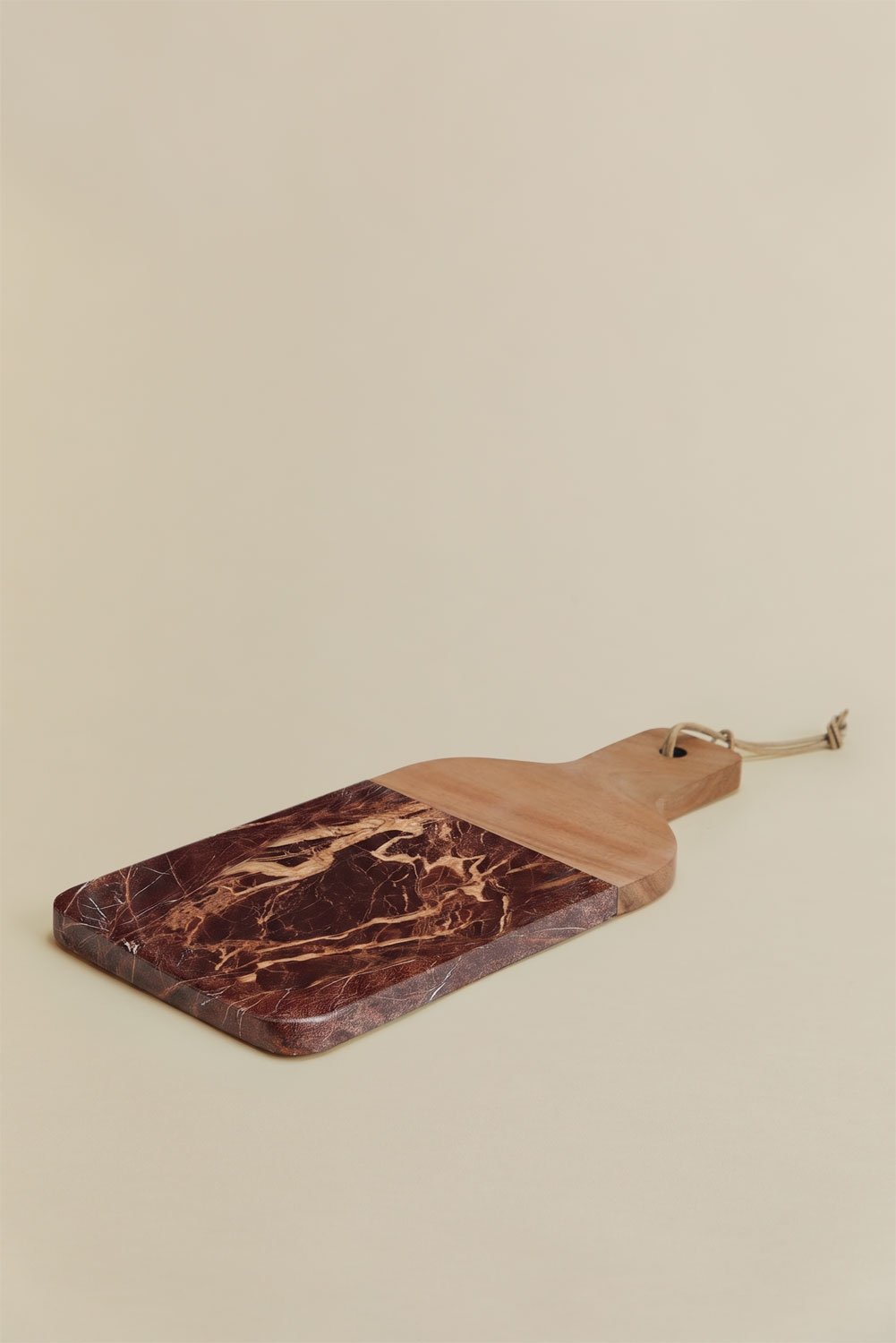 Table de service 40x20 cm en bois d'acacia et marbre Zevaru, image de la galerie 4