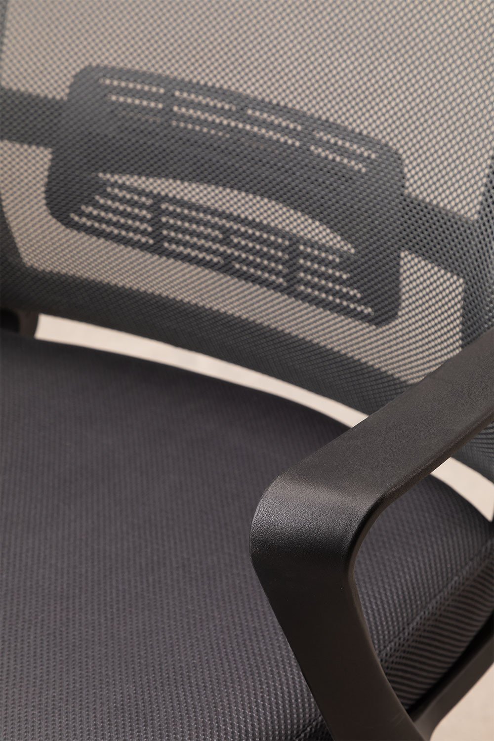 Chaise de bureau à roulettes avec appuie-tête en polypropylène Teill Black, image de la galerie 5