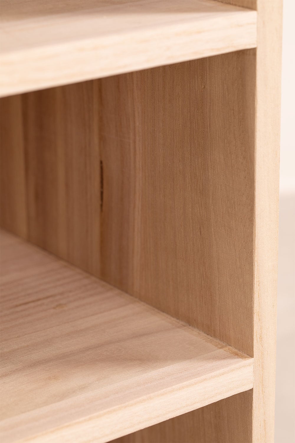 Buffet rectangulaire 100x40 cm en bois naturel avec 2 étagères Ralik, image de la galerie 8