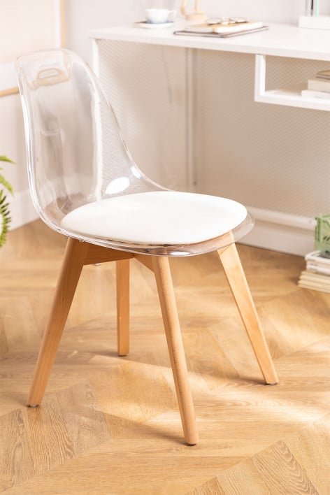Chaise transparente avec coussin Nordic