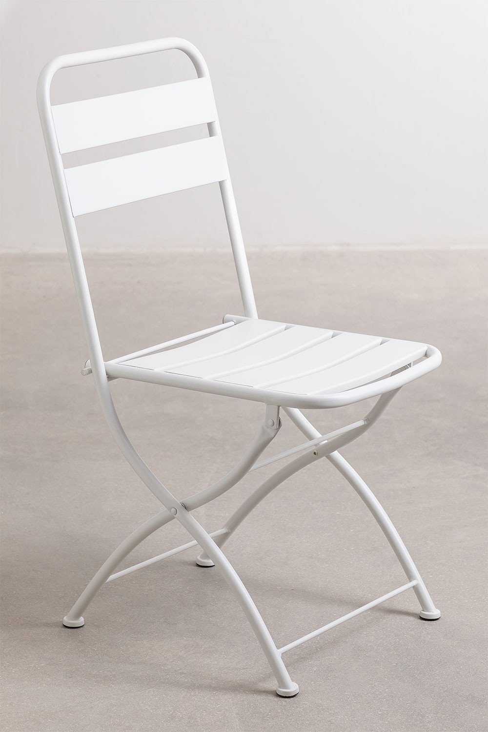 Set de table carrée 60x60 cm et 2 chaises pliantes de jardin en acier Janti, image de la galerie 5