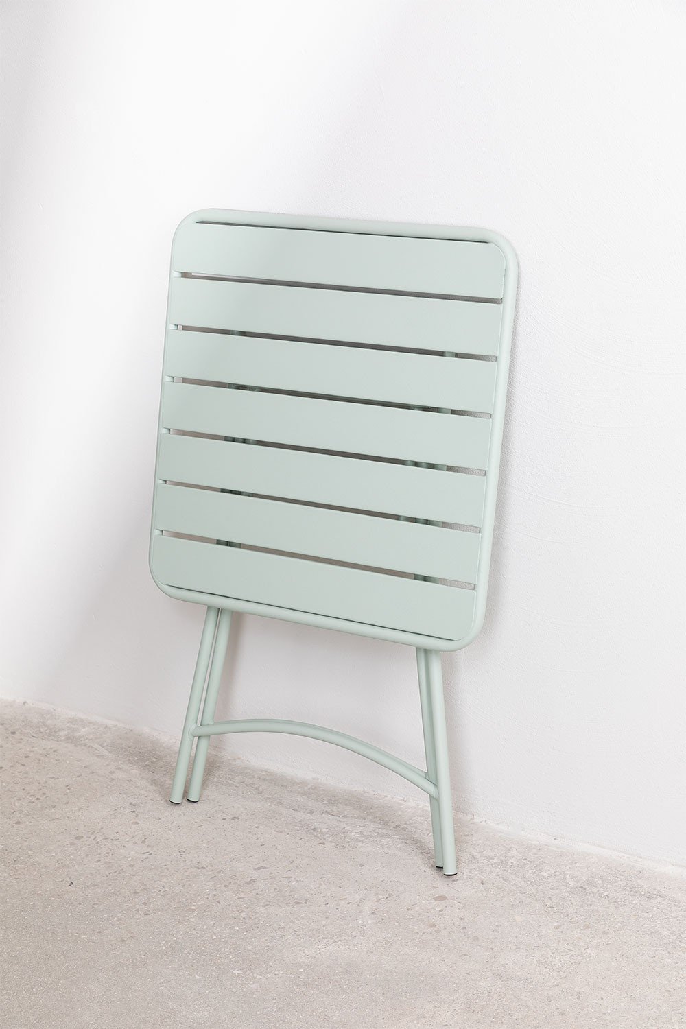 Set de table carrée 60x60 cm et 2 chaises pliantes de jardin en acier Janti, image de la galerie 6