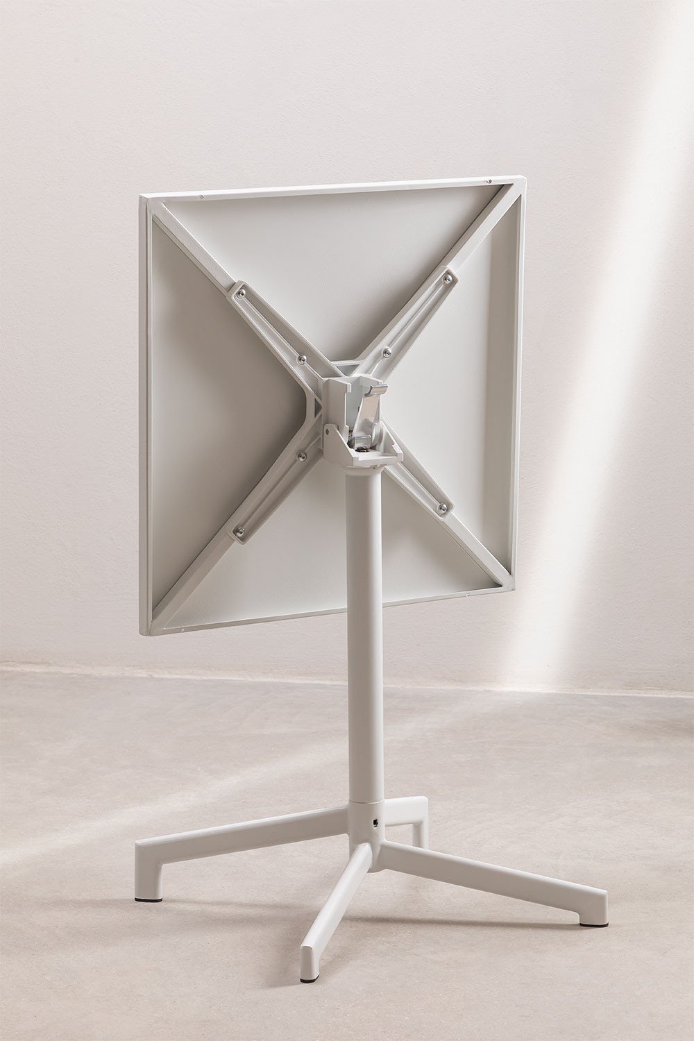 Table de bar carrée Dely 60x60 cm, pliable et convertible en 2 hauteurs, en acier, image de la galerie 5