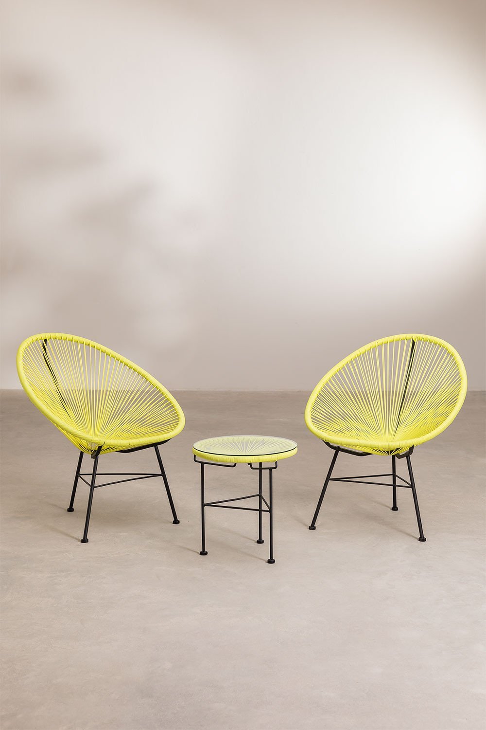 Ensemble de 2 chaises et 1 table en polyéthylène et acier New Acapulco, image de la galerie 1