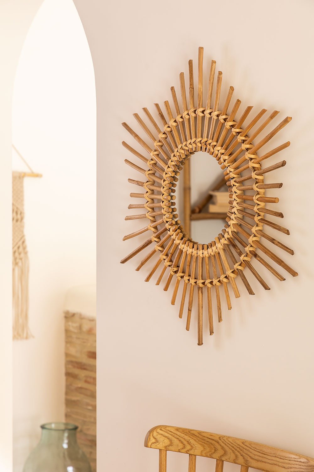 Miroir rond en bambou (66x66 cm) Etual, image de la galerie 1