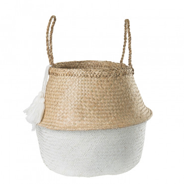 Designer Basket Kahs Borl Ø40 X 38 Cm & White - Sklum