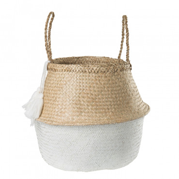 Designer Basket Kahs Borl Ø45 X 40 Cm & White - Sklum
