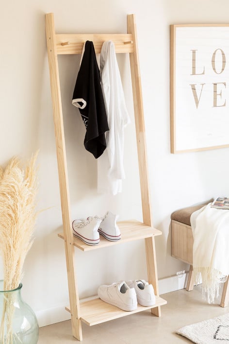 Wooden Floor Coat-Shoe Rack Mako