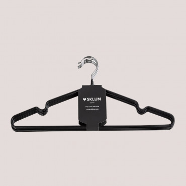 Set Of 6 Clothes Hangers Anttal Black - Sklum