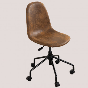 Glamm Faux Leather Office Chair Coffee Vintage - Sklum