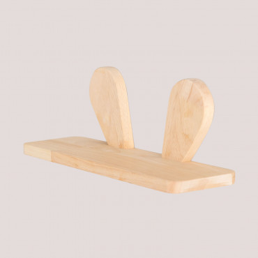 Wooden Wall Shelf Buny Style Kids Natural Wood - Sklum
