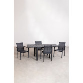 Set of 4 Outdoor Chairs Eika & Extendable Outdoor Table (90cm -180cm) Starmi , thumbnail image 3