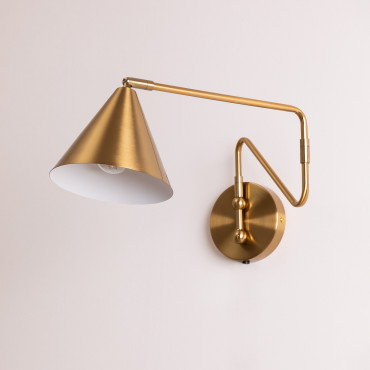 Metallic Wall Sconce Fleka Yellow Gold - Sklum
