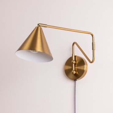 Metallic Wall Lamp Fleka Yellow Gold - Sklum