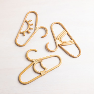 Set Of 3 Rattan Hangers Binns Kids Natural - Sklum