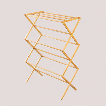 Dalton Foldable Bamboo Clothesline Bamboo - Sklum