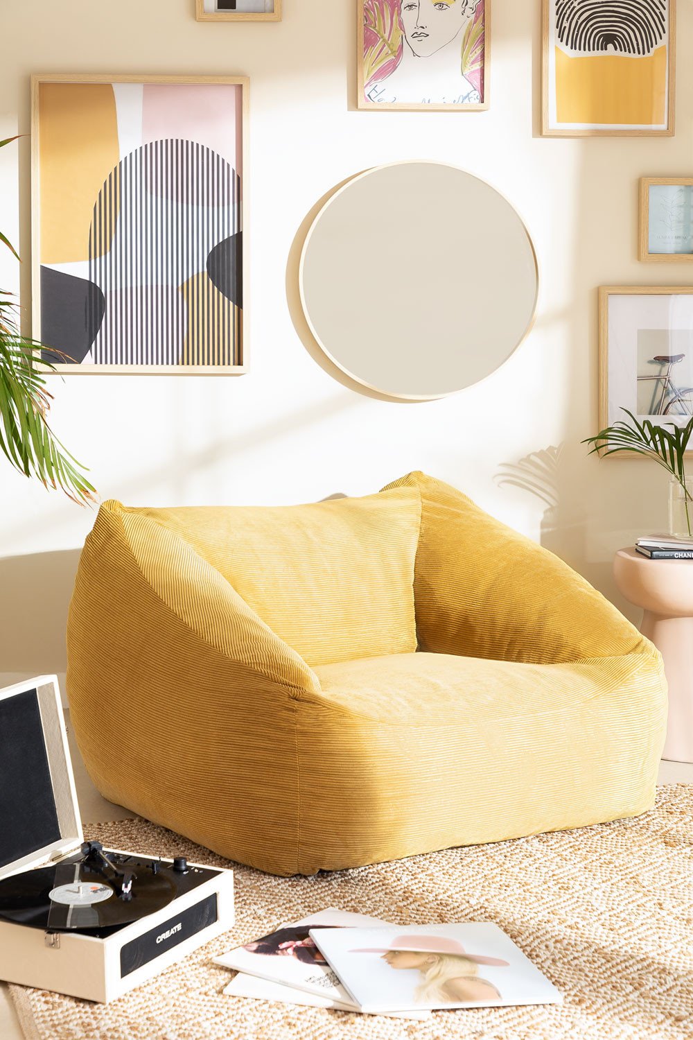 thiago cord armchair pouf