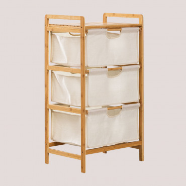 Bamboo Shelf With 3 Baskets Skadi Bamboo - Sklum