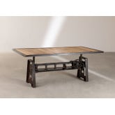 Recycled Wood & Steel Elevating Dining Table  Jhod (200x100 cm), thumbnail image 3