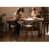 Recycled Wood & Steel Elevating Dining Table  Jhod (200x100 cm), thumbnail image 1