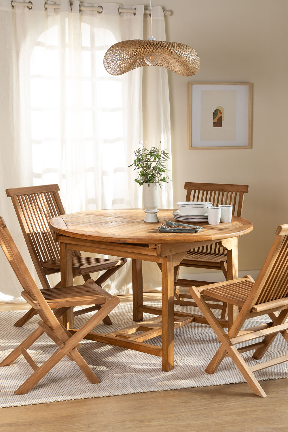 round table teak