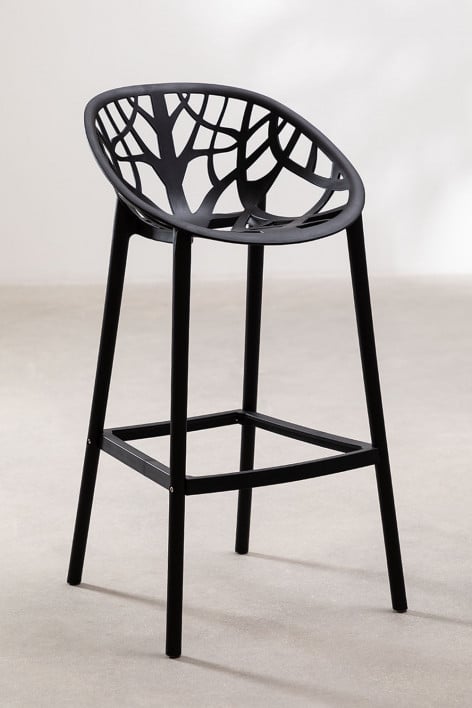 High stool 75 cm in black polypropylene Ores - Black