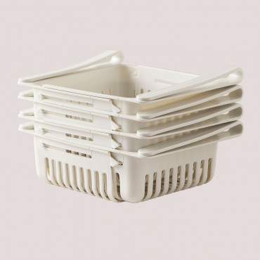 Set Of 4 Polypropylene Refrigerator Organizers Denis White - Sklum
