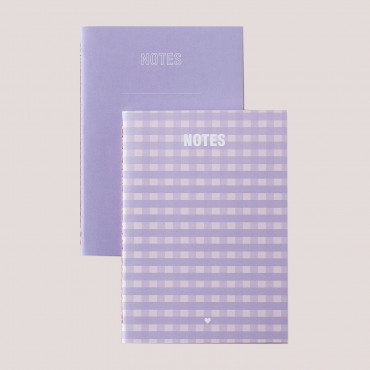 Set Of 2 Notepads Siman Violet Lavender - Sklum