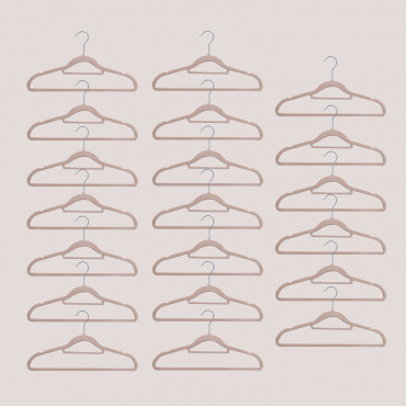 Set Of 20 Clothes Hangers Palou Brown Wheat - Sklum