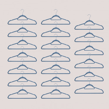 Set Of 20 Clothes Hangers Palou Blue-grey - Sklum