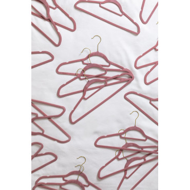 Set Of 20 Clothes Hangers Palou Gold Terracotta Mousse - Sklum
