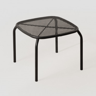 Square Garden Side Table 40x40 Cm In Steel Dylha Black - Sklum