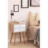 Wood & MDF Bedside Table with Drawers Dycca, thumbnail image 1