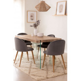 MDF Rectangular Dining Table with Glass legs Kali , thumbnail image 1