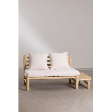 2 Seater Teak Wood Sofa Nabila Natural Wood - Sklum