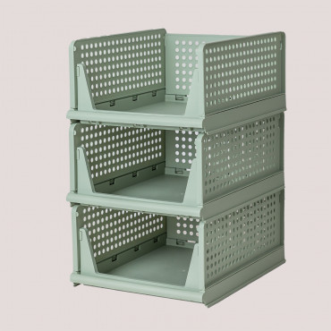 Set Of 3 Evadin Clothing Organizers Celadon Green & ↑18,8 Cm - Sklum