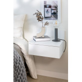 Wall-Mounted Wooden Bedside Table with Drawer Caneto Design, thumbnail image 1