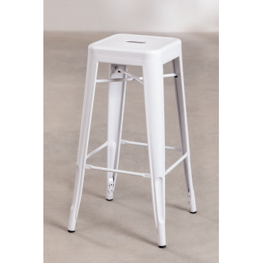 Steel High Stool Lix White & ↑75 Cm - Sklum