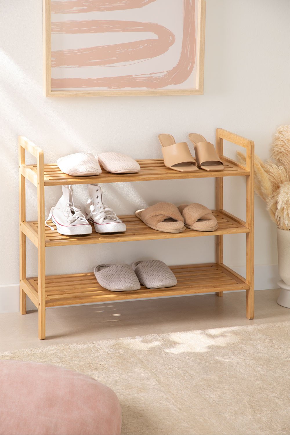 Rustic Wooden Shoe Rack - Southampton Wood Recycling Project