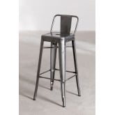 High Stool with Steel Brushed Backrest (76 cm) LIX , thumbnail image 2