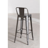 High Stool with Steel Brushed Backrest (76 cm) LIX , thumbnail image 4