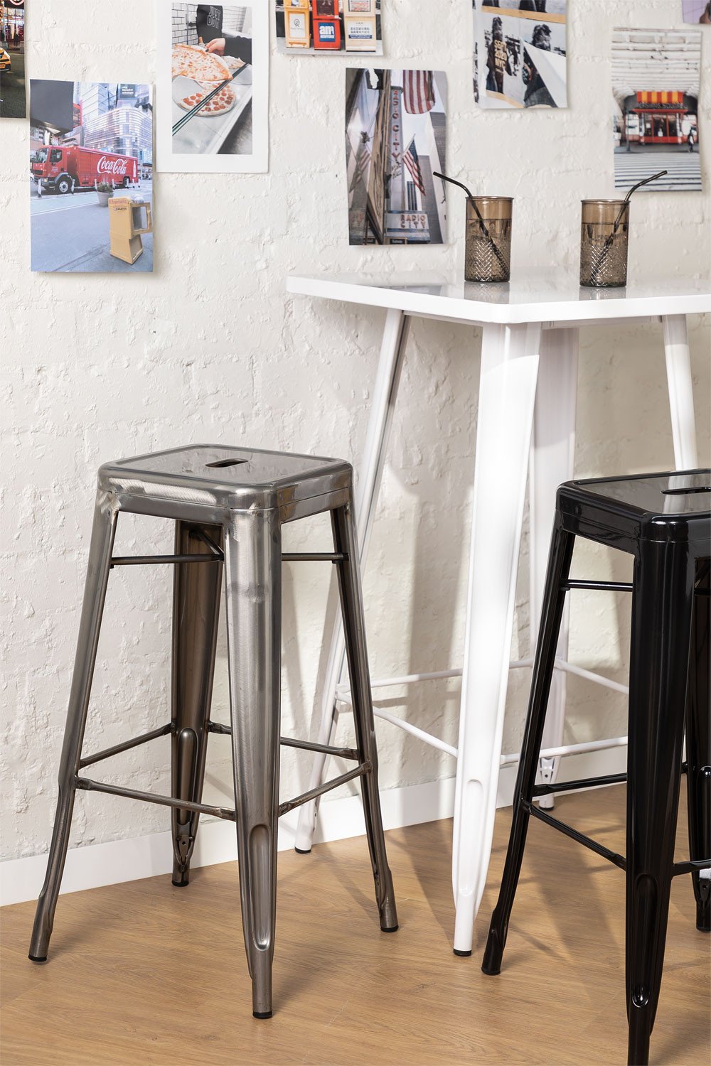 Brushed Steel High Stool LIX SKLUM