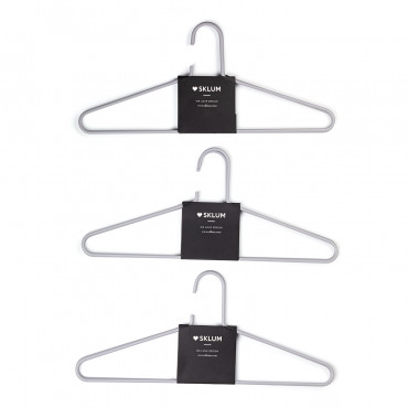 Set Of 6 Ultra-thin Clothes Hangers Alham Grey Pearl - Sklum