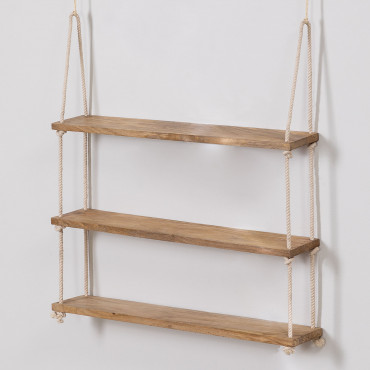 Daven Style Mango Wood And Rope Wall Shelf Mango Wood - Sklum